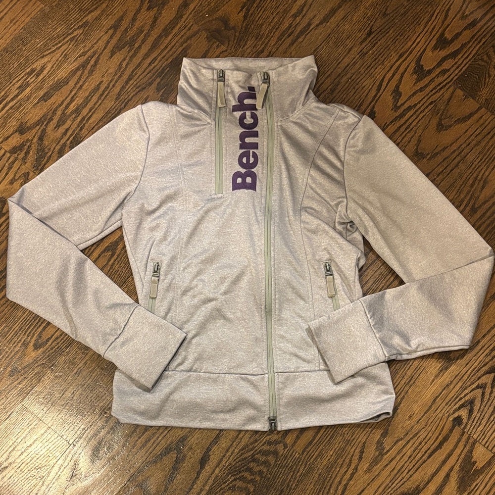 Bench Light Gray / Silver Women’s Zip Jacket with Purple Logo